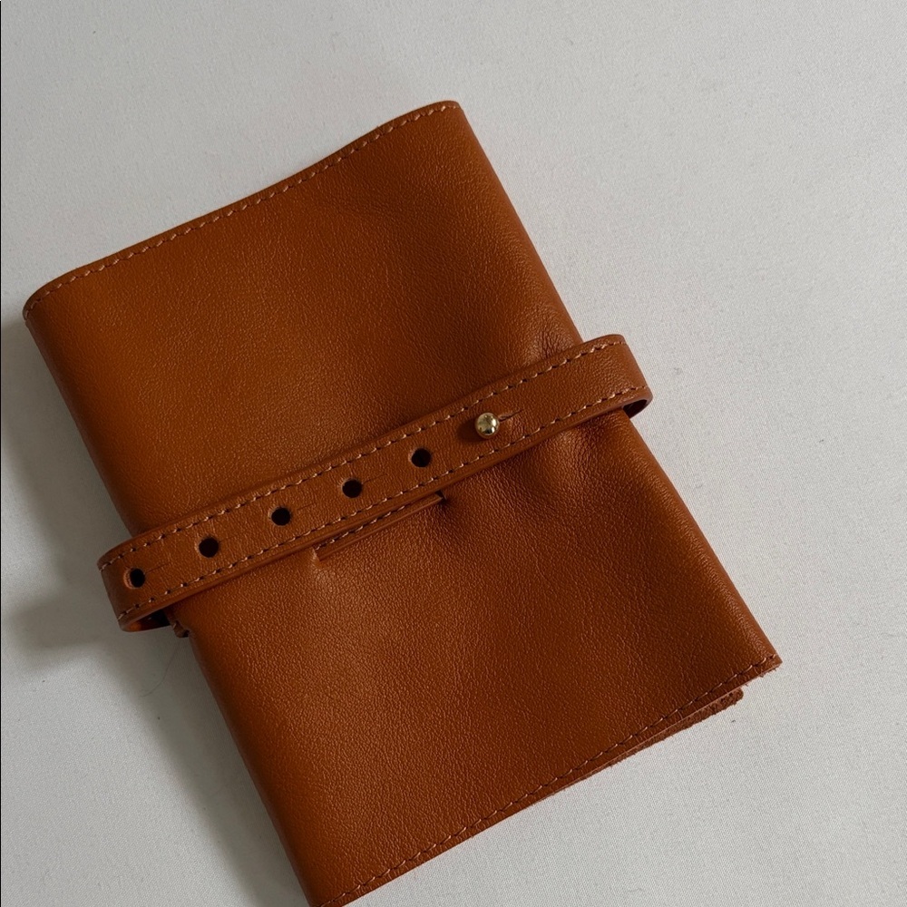 Mark & Graham Leather Passport Wallet in Cognac Brown